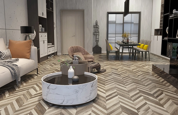 Customized Colorful SPC Fishbone Flooring Vinyl Floor