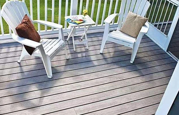 Non-Slip 3D Woodgrain WPC Flooring For Outdoor Courtyard